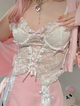 Camisole-Top aus transparentem Netzstoff mit Schnürung